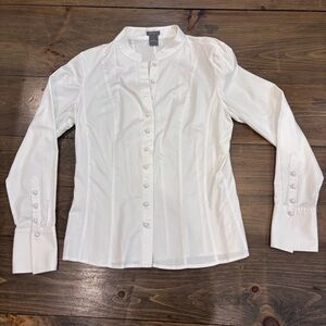 Ann Taylor Banded Collar Button Down Top, size 8